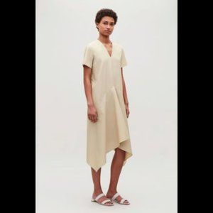 Cos Loose Mid-length Dress In Beige